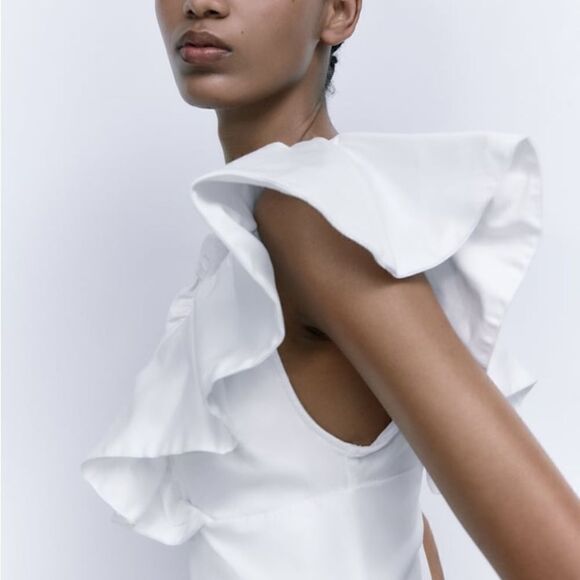 Zara Ruffled Bodysuit New - Picture 6 of 9